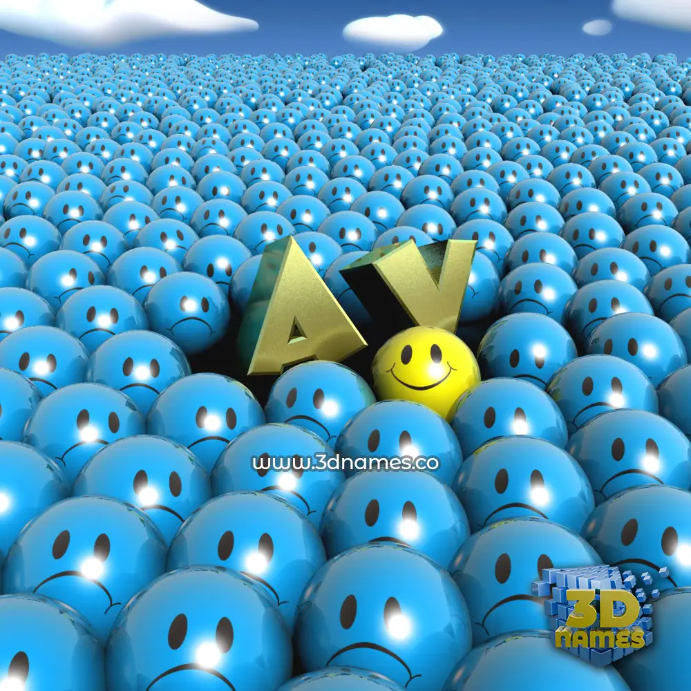 a v in Special Smileys style - 3D name wallpaper