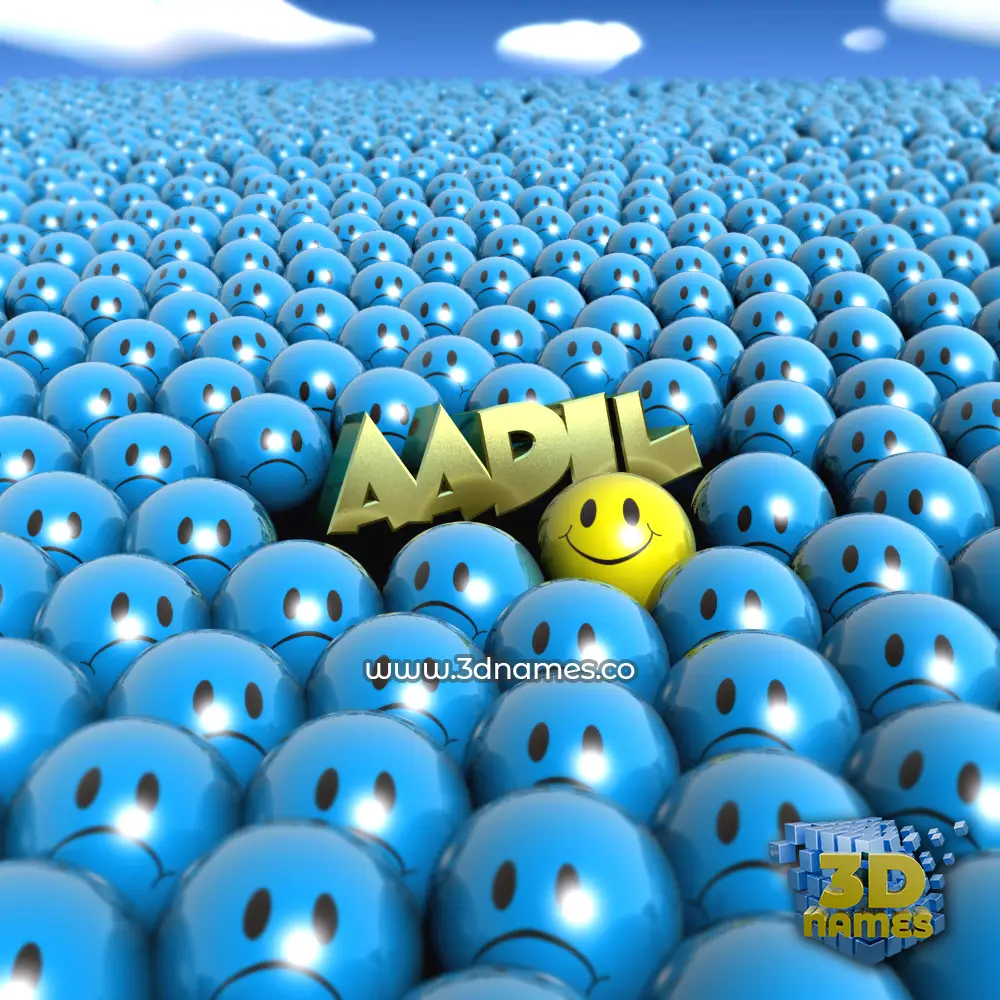 aadil in Special Smileys style - 3D name wallpaper