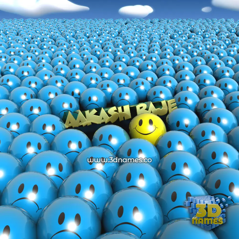 aakash raje in Special Smileys style - 3D name wallpaper