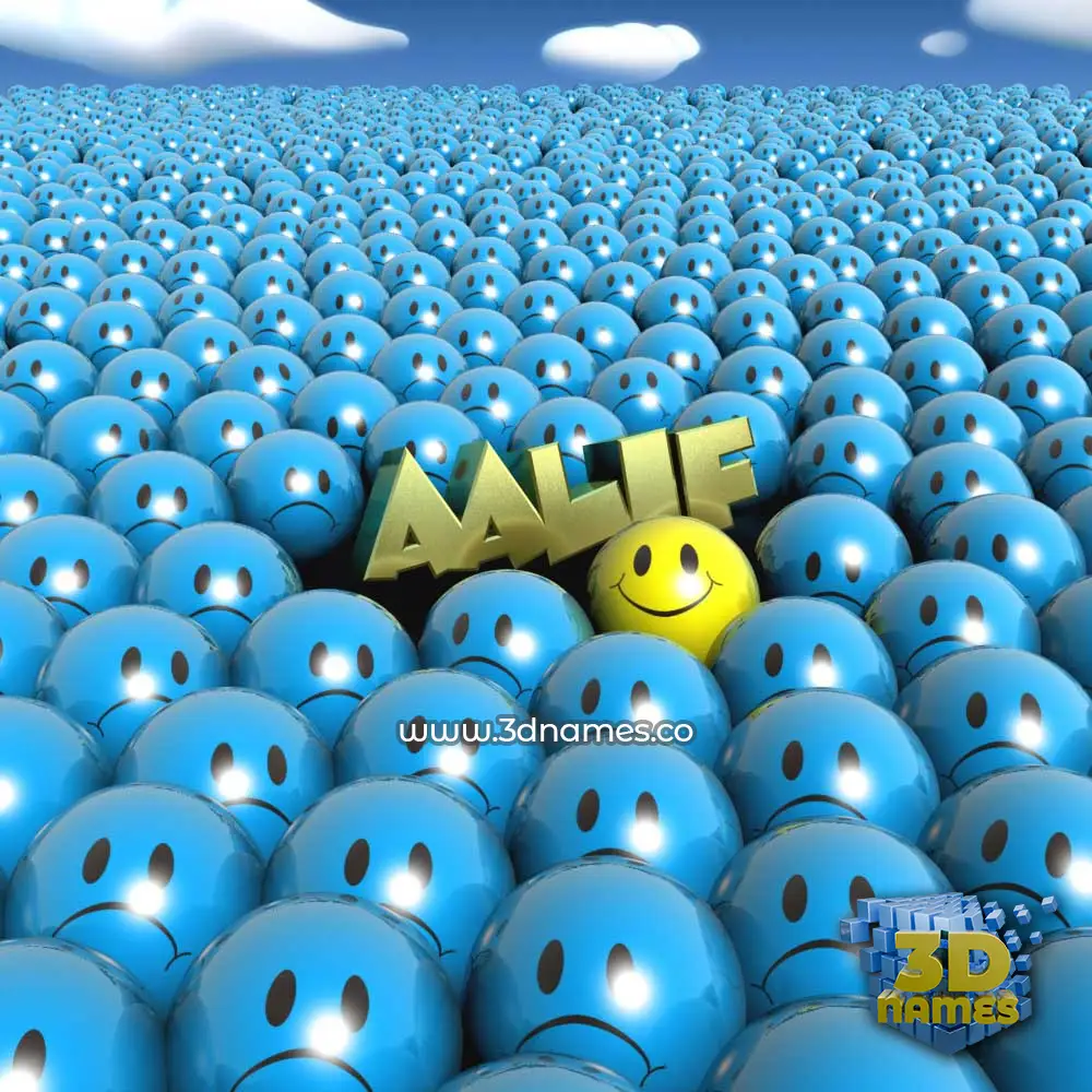 aalif in Special Smileys style - 3D name wallpaper