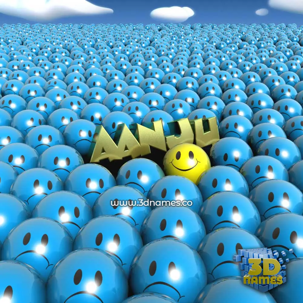 aanju in Special Smileys style - 3D name wallpaper