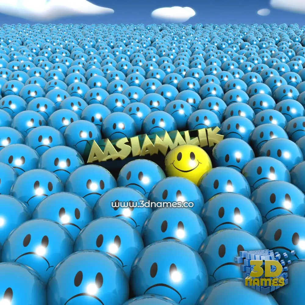 aasiamalik in Special Smileys style - 3D name wallpaper