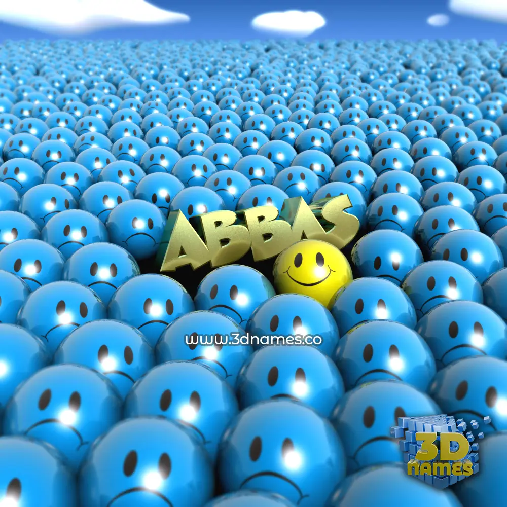 abbas in Special Smileys style - 3D name wallpaper