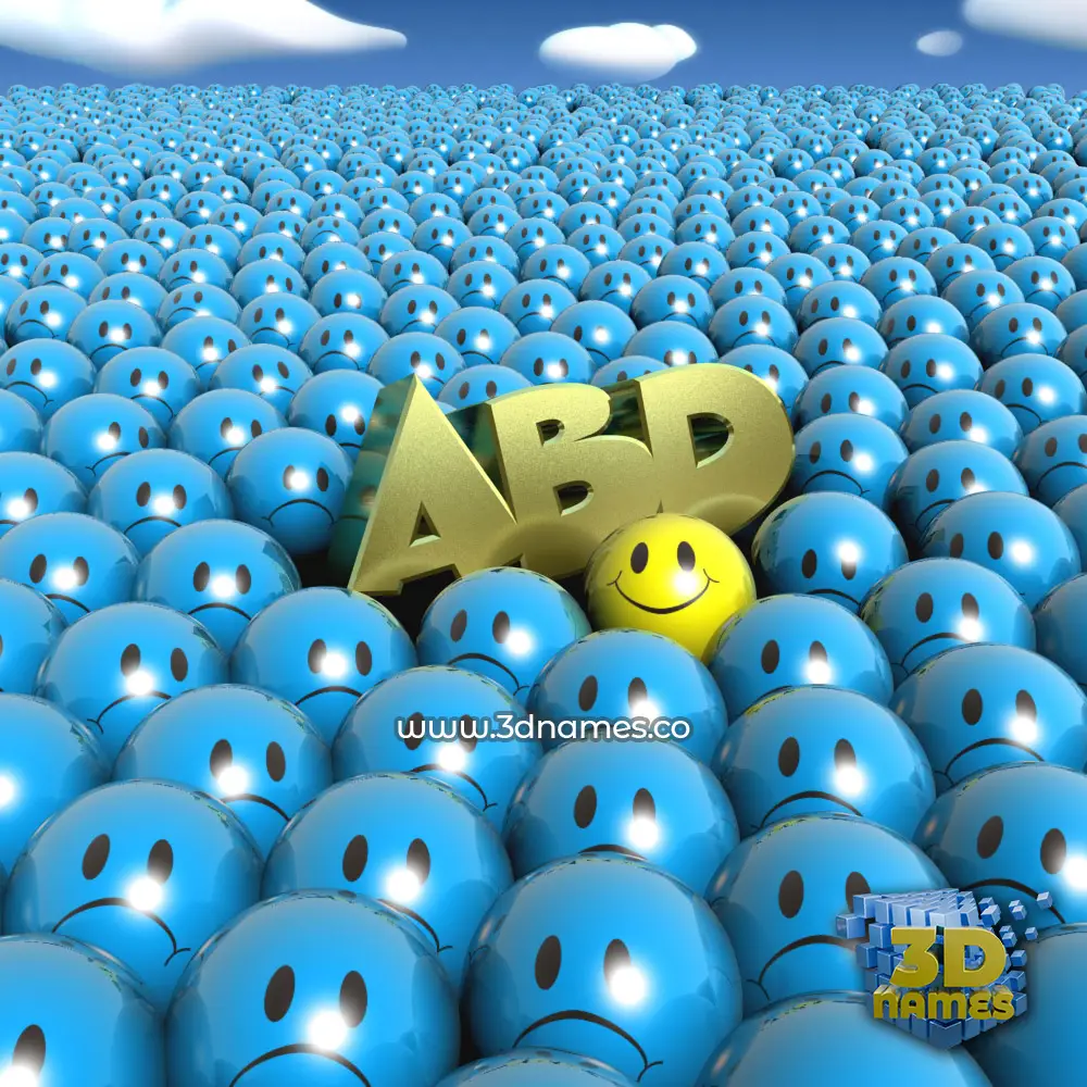 abd in Special Smileys style - 3D name wallpaper