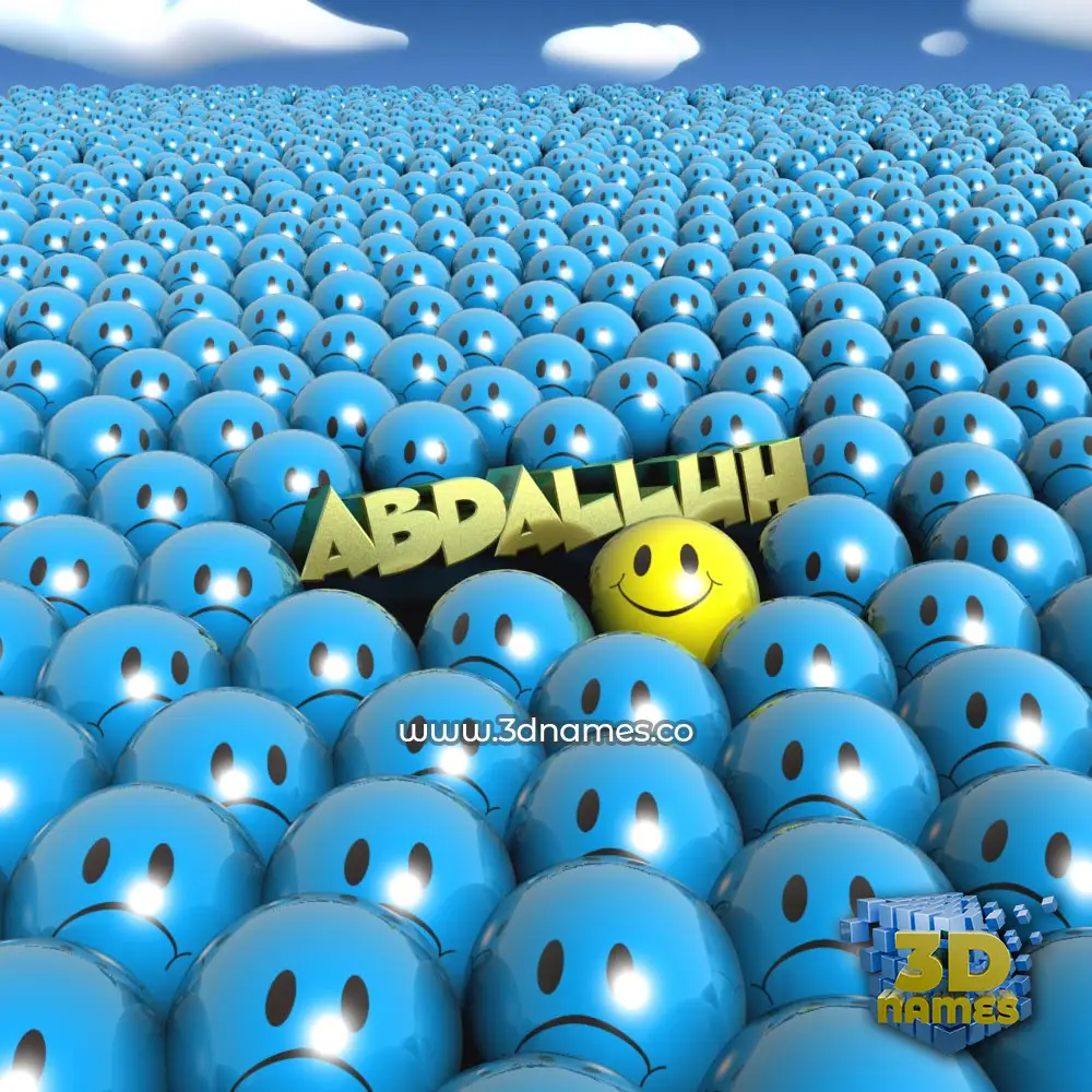 abdalluh in Special Smileys style - 3D name wallpaper