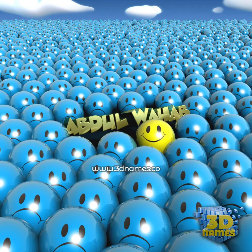 abdul wahab in Special Smileys style - 3D name wallpaper