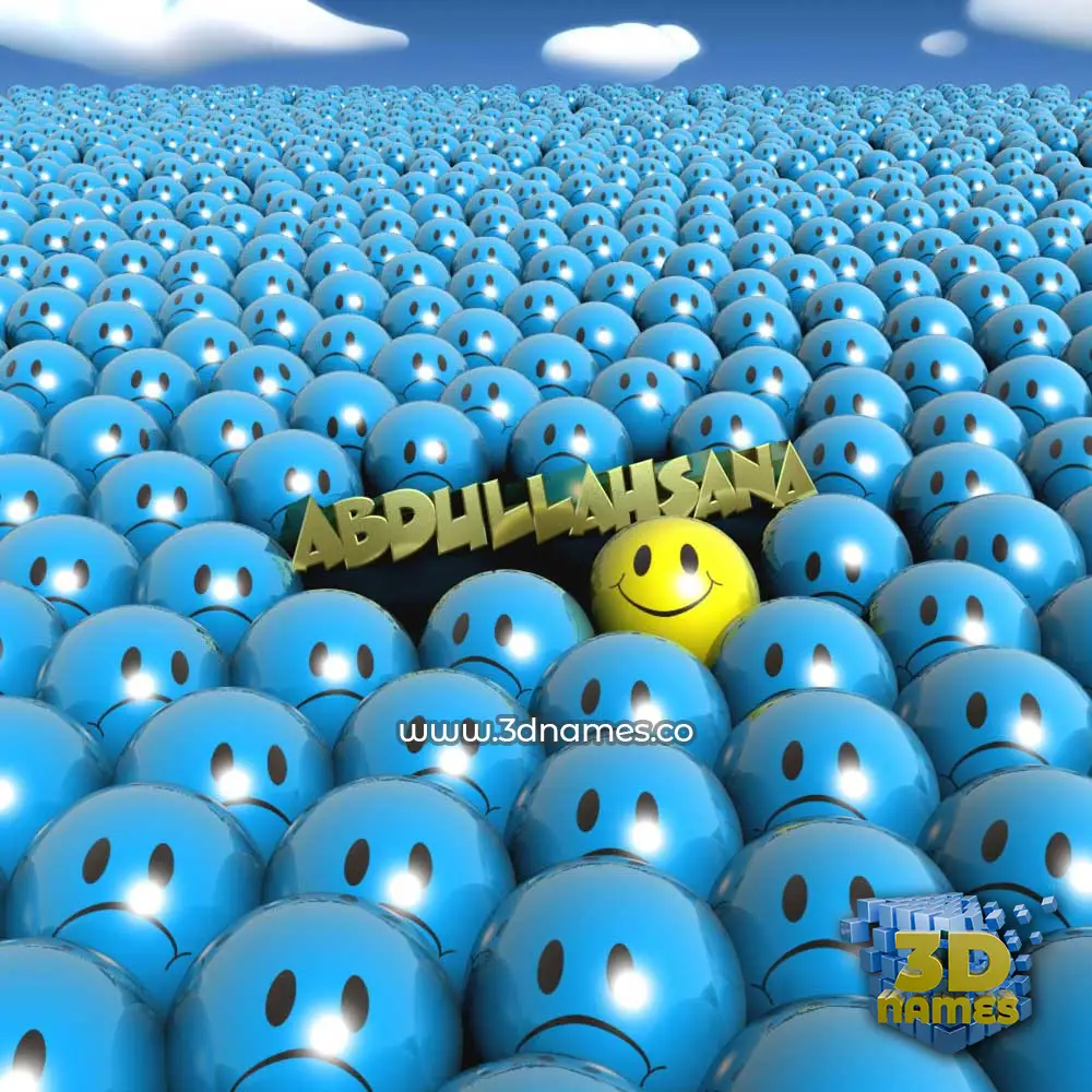 abdullahsana in Special Smileys style - 3D name wallpaper