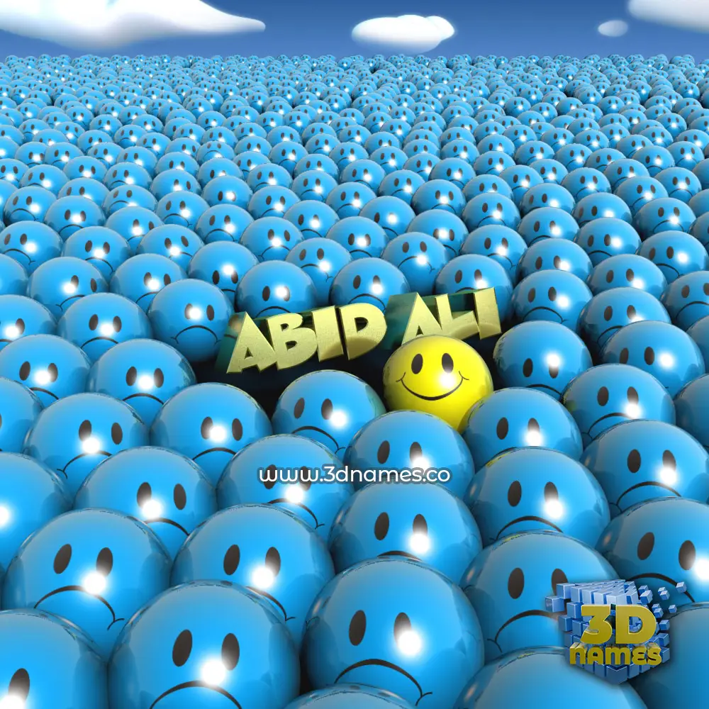 abid ali in Special Smileys style - 3D name wallpaper