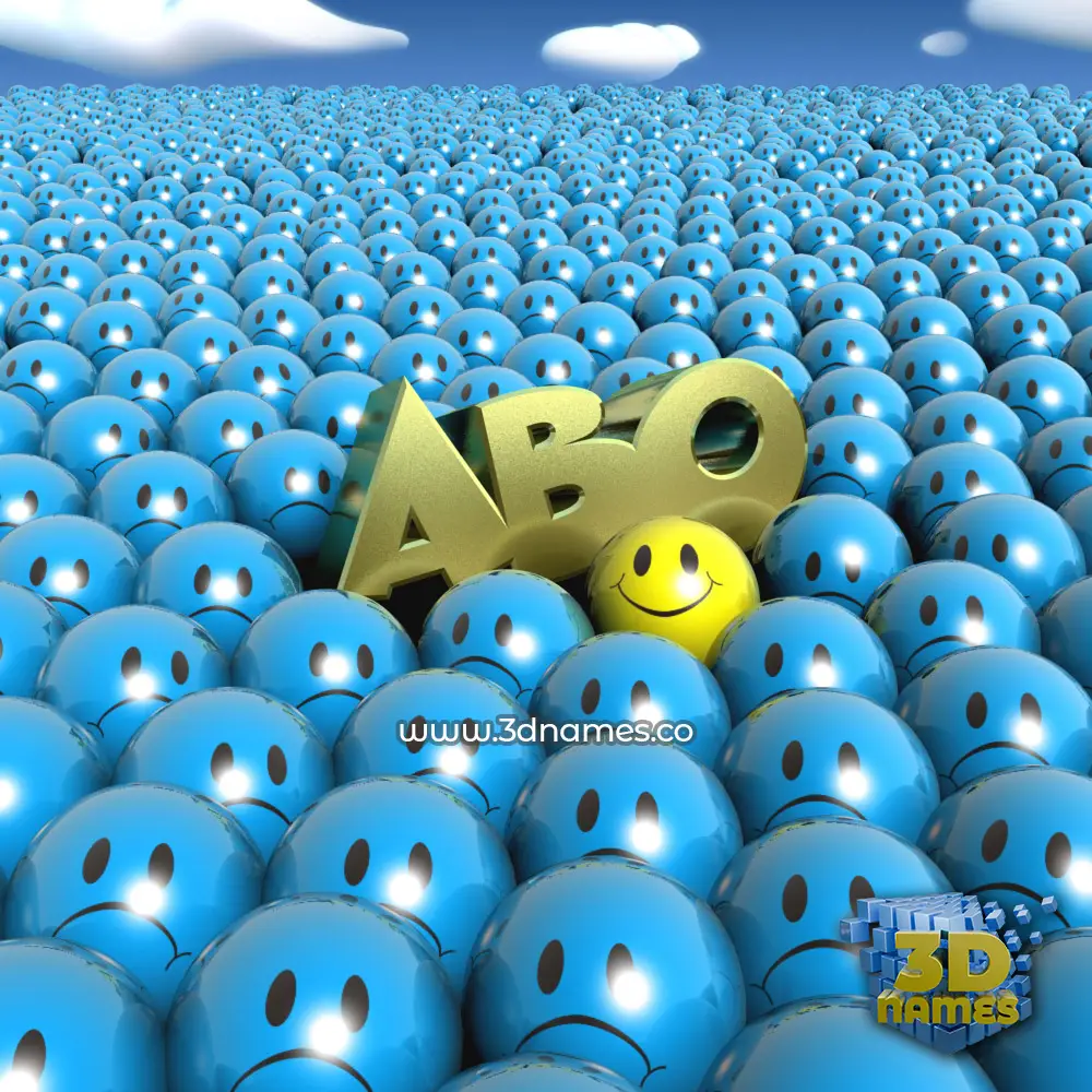 abo in Special Smileys style - 3D name wallpaper