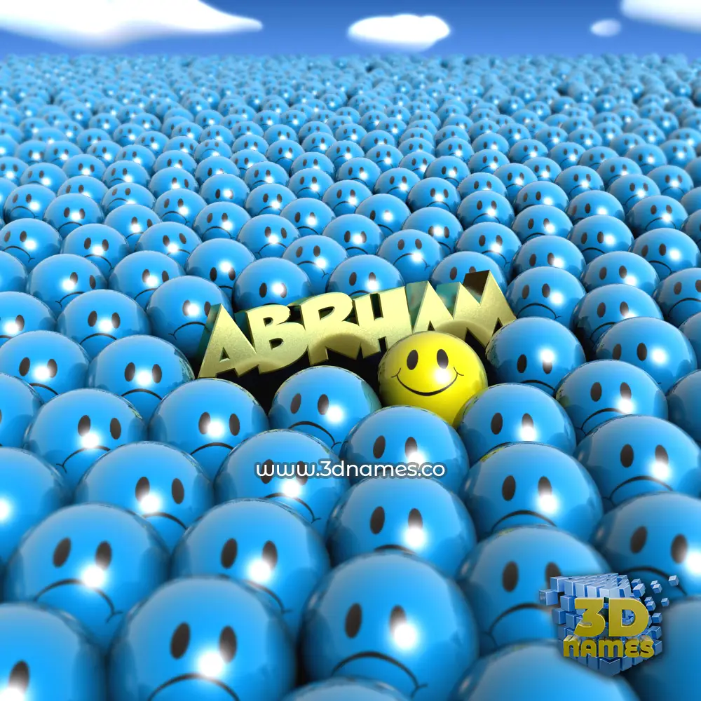 abrham in Special Smileys style - 3D name wallpaper