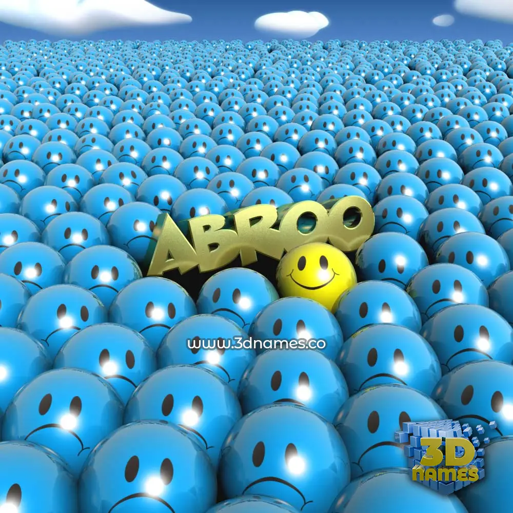 abroo in Special Smileys style - 3D name wallpaper