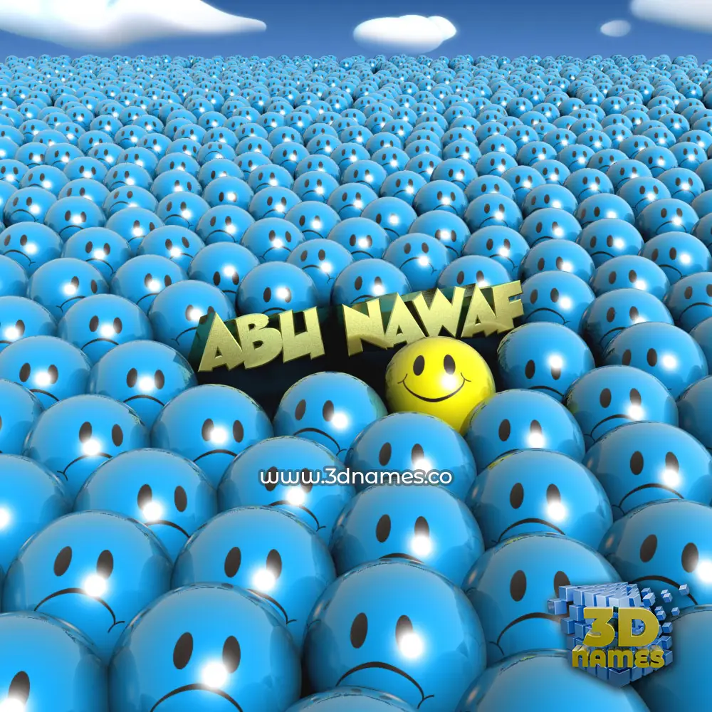 abu nawaf in Special Smileys style - 3D name wallpaper