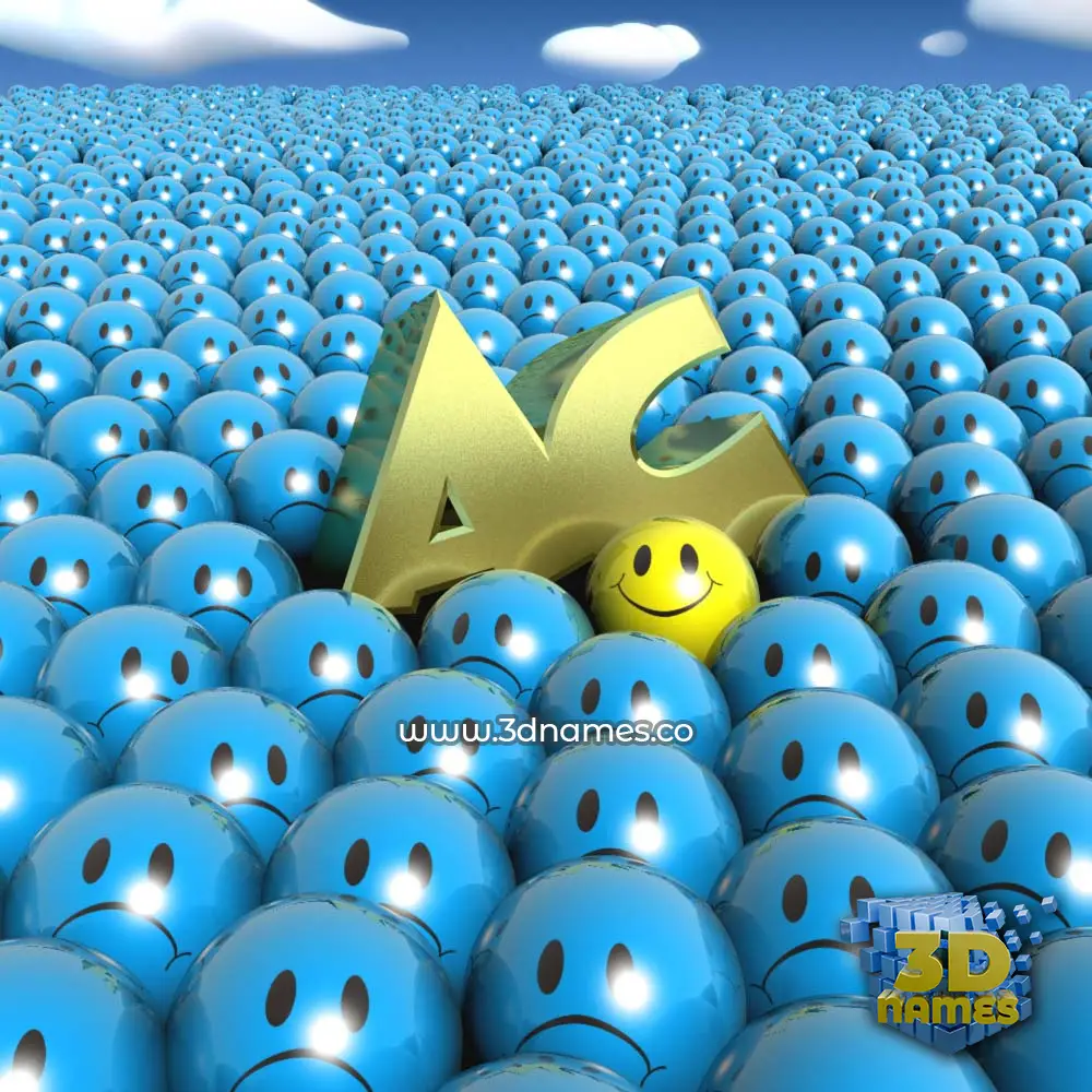 ac in Special Smileys style - 3D name wallpaper