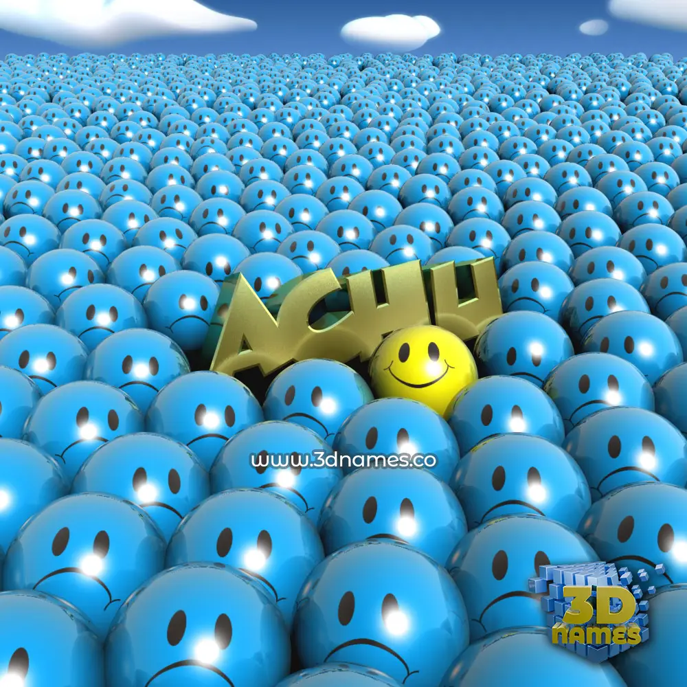 achu in Special Smileys style - 3D name wallpaper