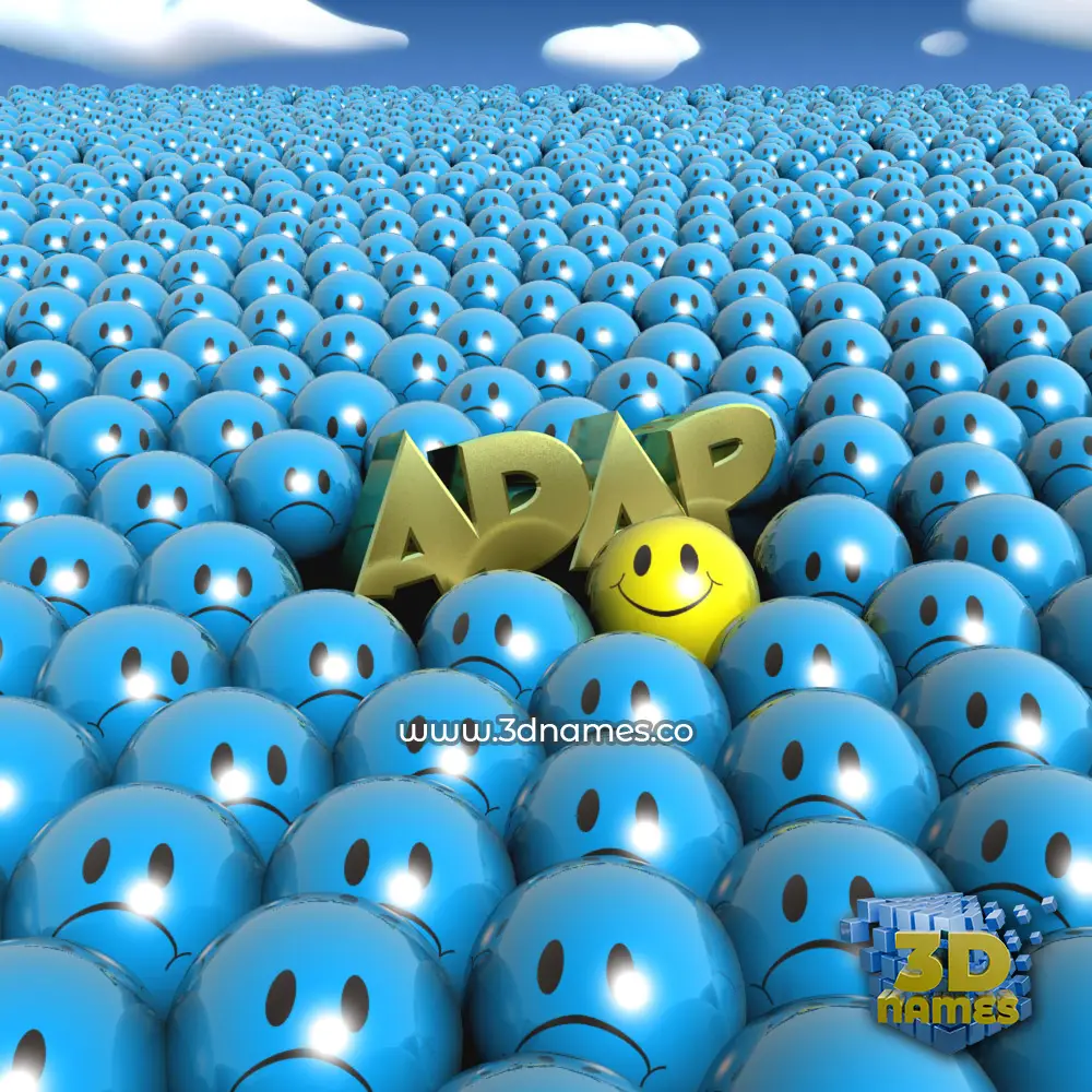 adap in Special Smileys style - 3D name wallpaper