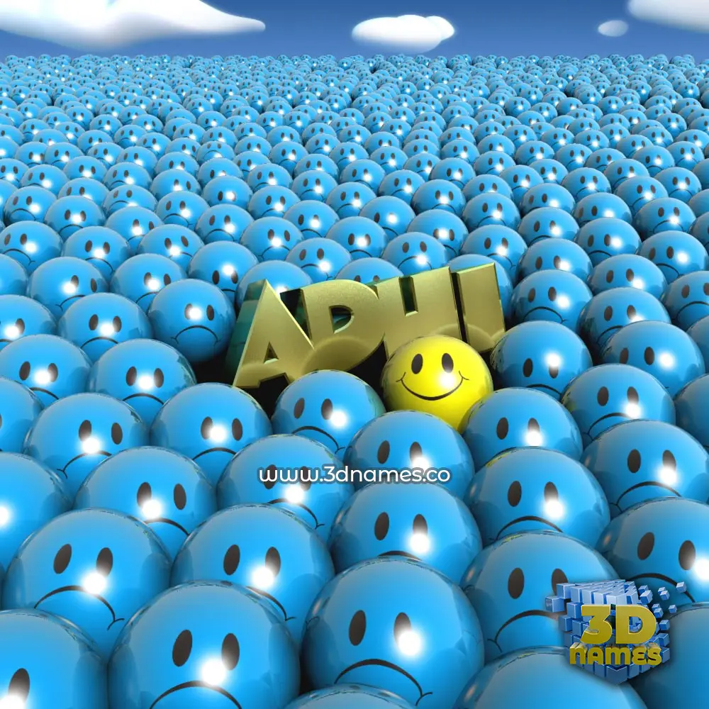 adhi in Special Smileys style - 3D name wallpaper