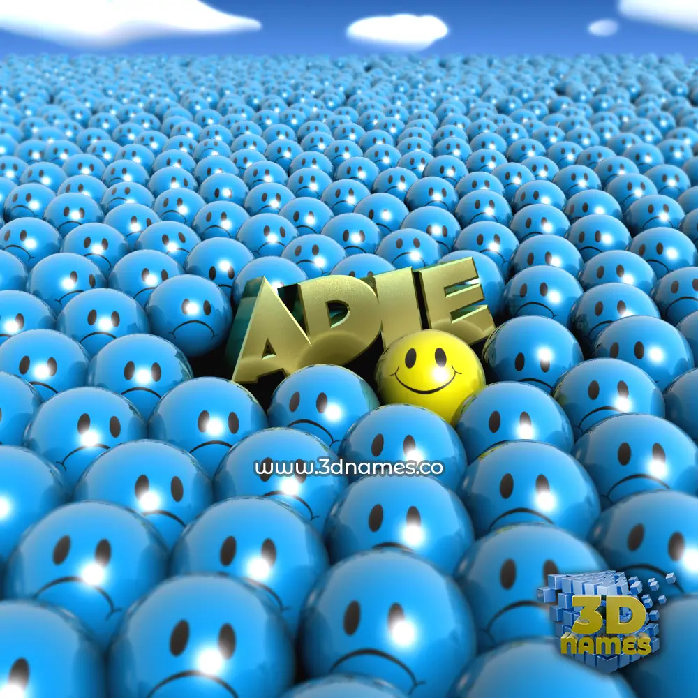 adie in Special Smileys style - 3D name wallpaper