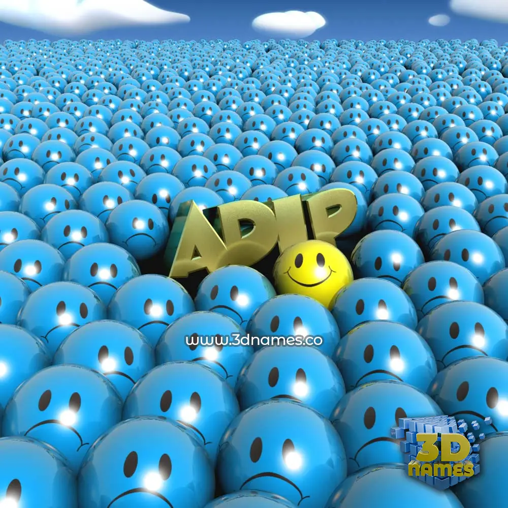 adip in Special Smileys style - 3D name wallpaper