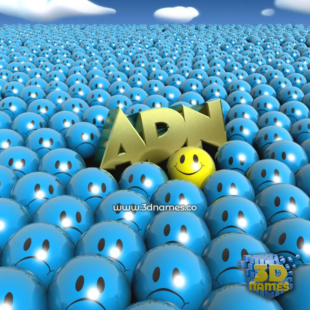 adn in Special Smileys style - 3D name wallpaper