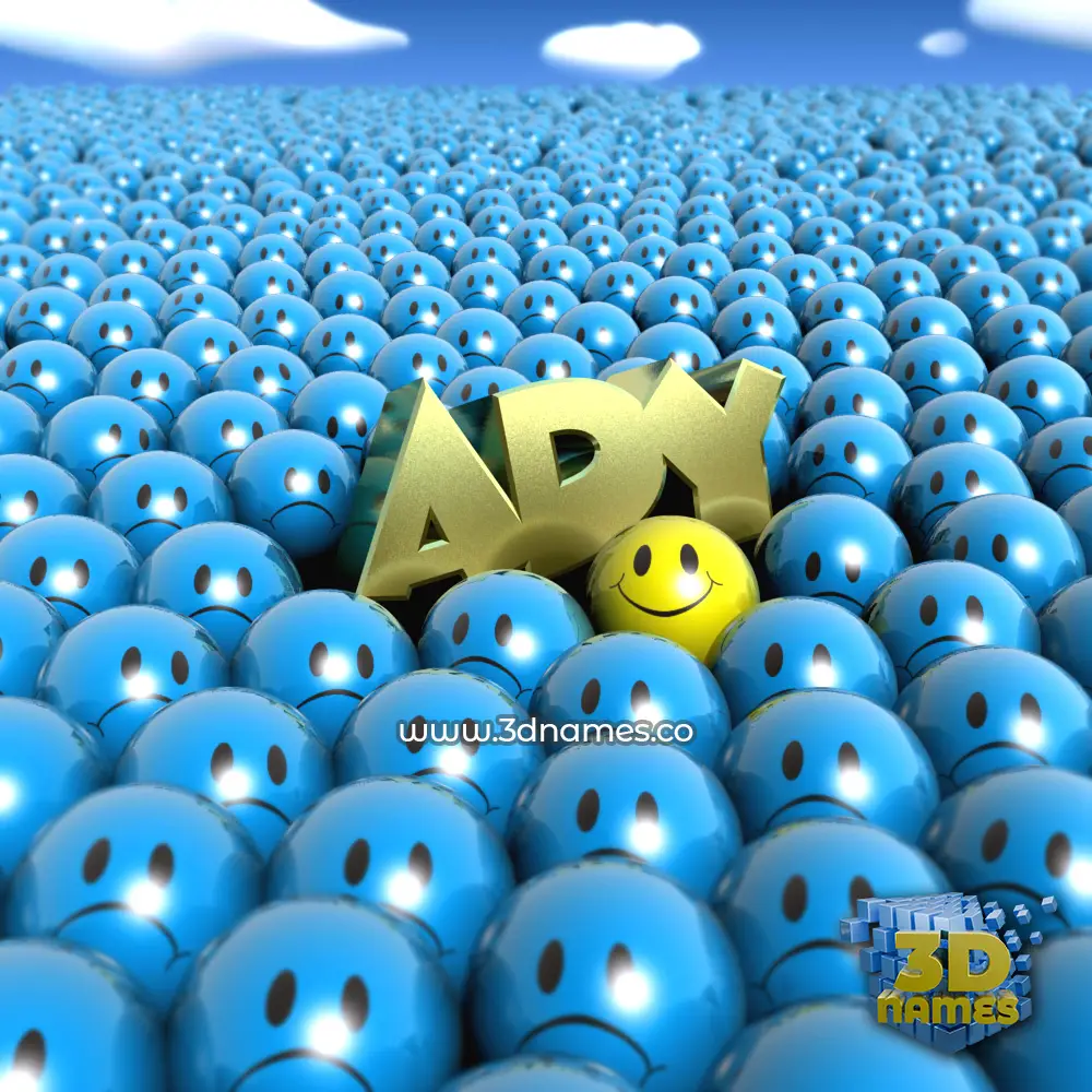 ady in Special Smileys style - 3D name wallpaper