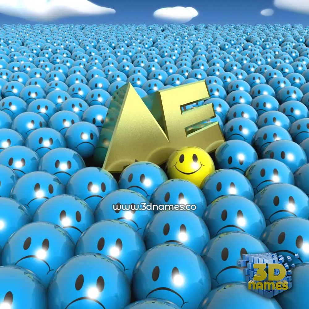 ae in Special Smileys style - 3D name wallpaper