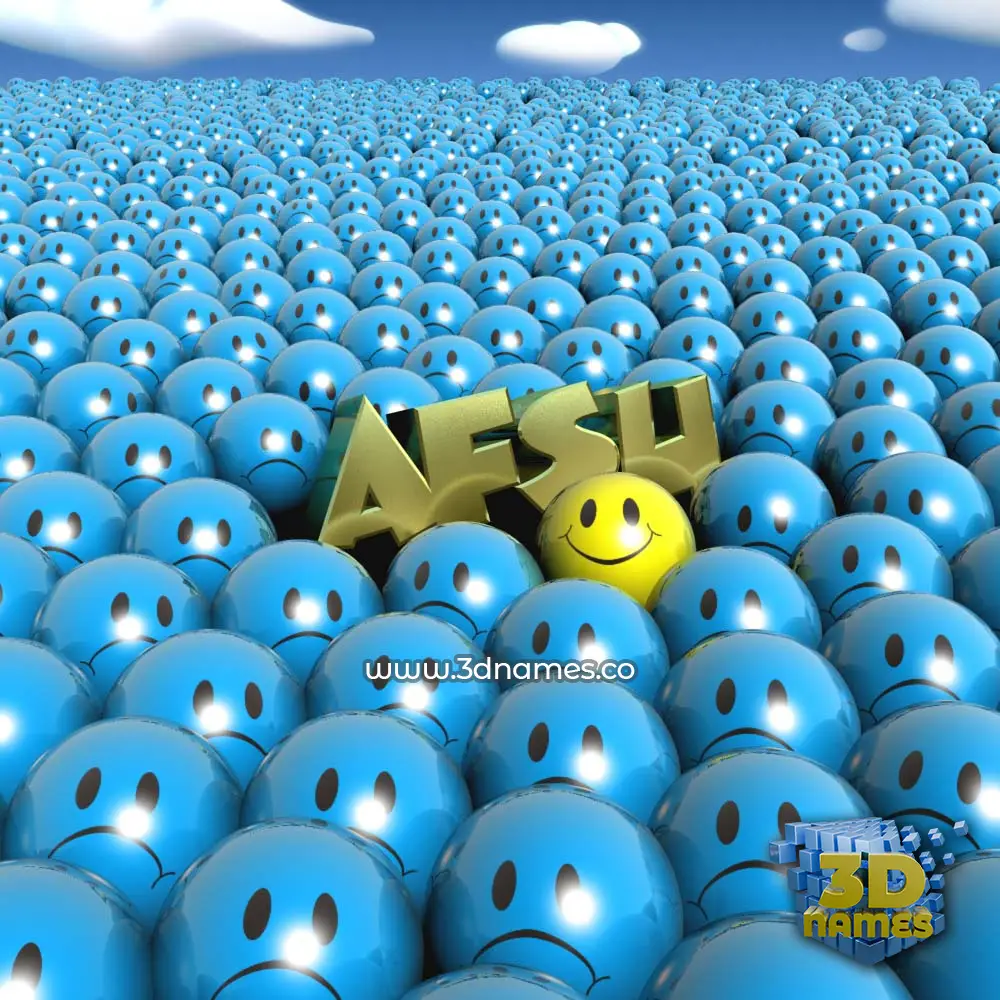afsu in Special Smileys style - 3D name wallpaper