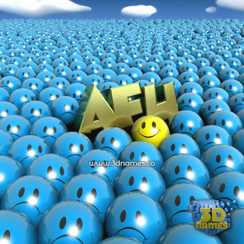 afu in Special Smileys style - 3D name wallpaper