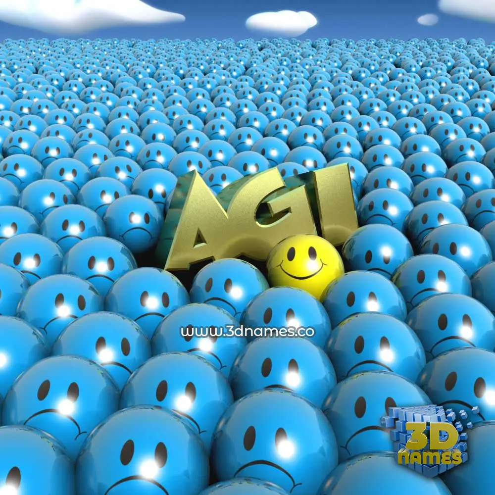 agi in Special Smileys style - 3D name wallpaper