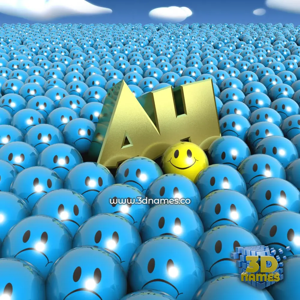 ah in Special Smileys style - 3D name wallpaper