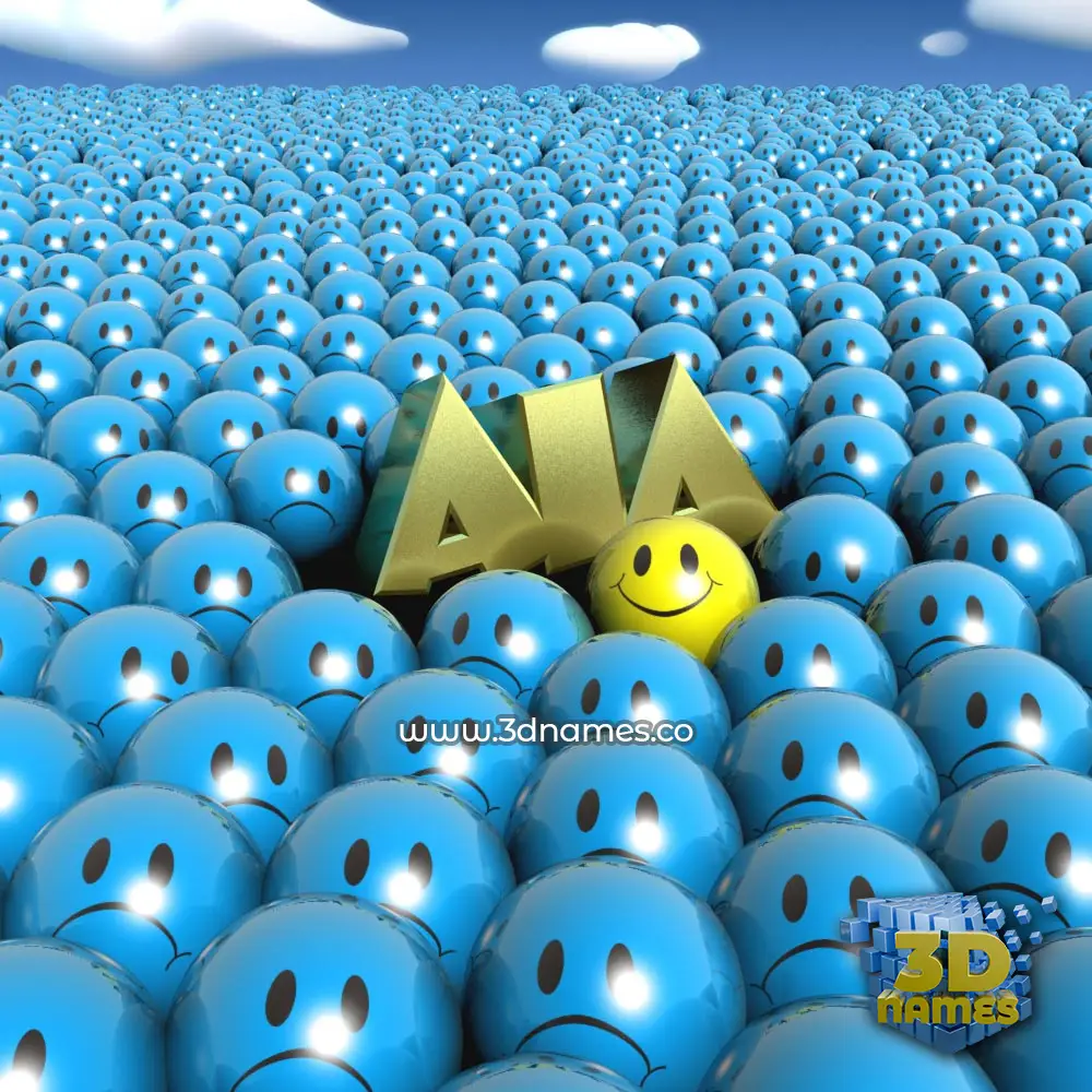 aia in Special Smileys style - 3D name wallpaper