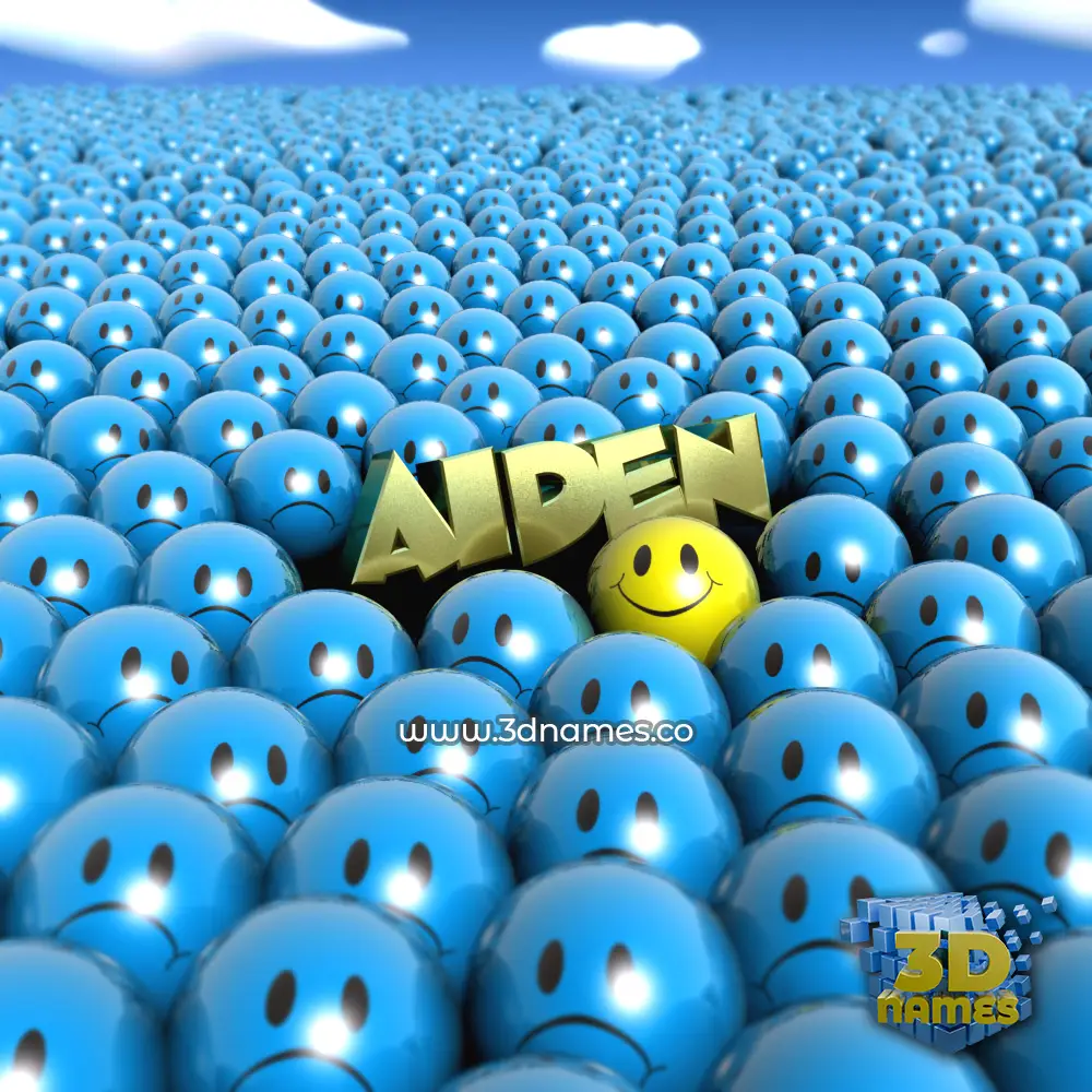 aiden in Special Smileys style - 3D name wallpaper