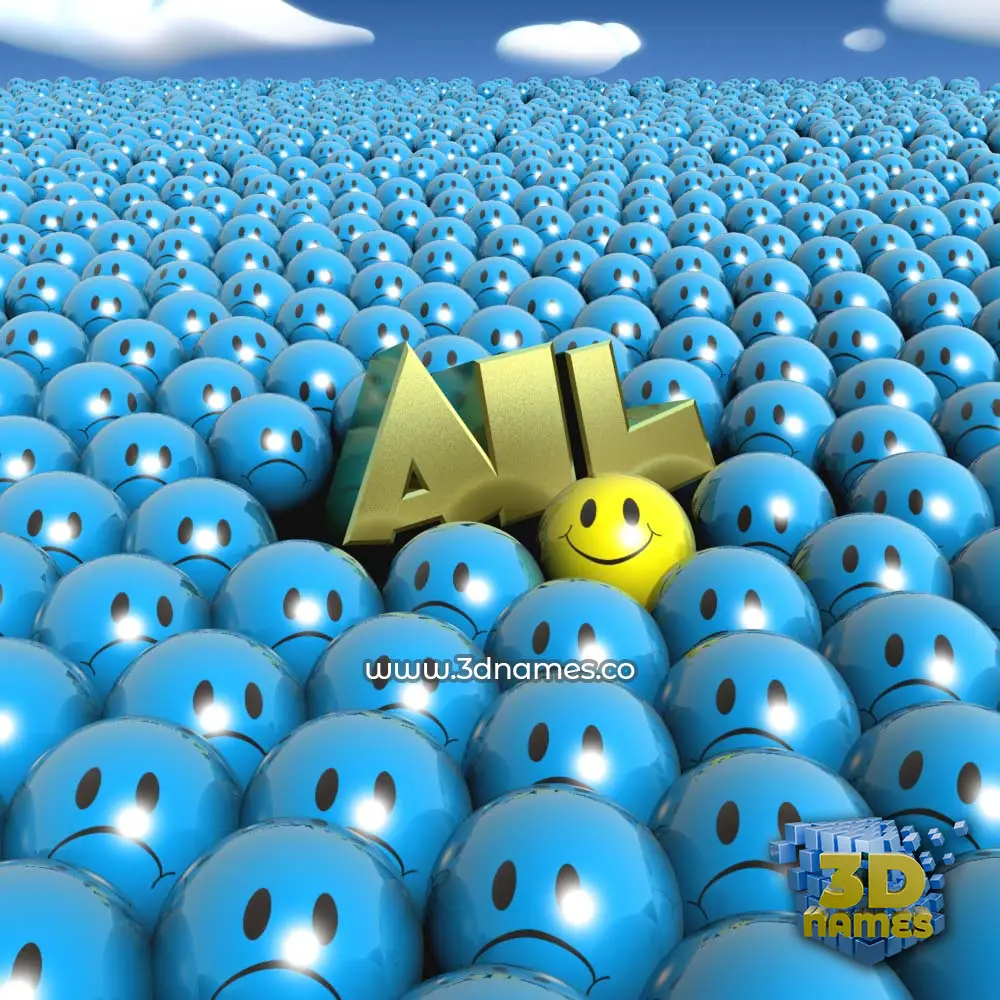 ail in Special Smileys style - 3D name wallpaper