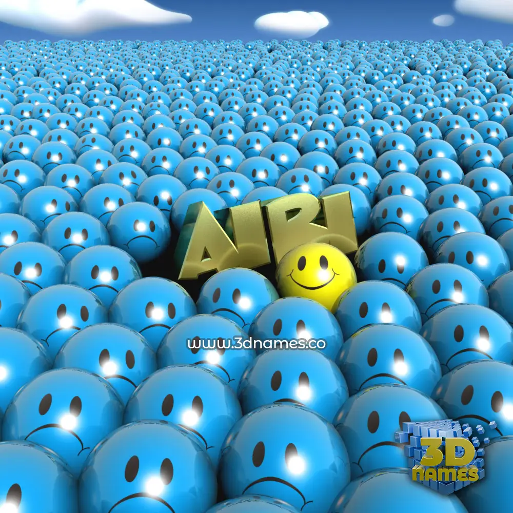 airi in Special Smileys style - 3D name wallpaper