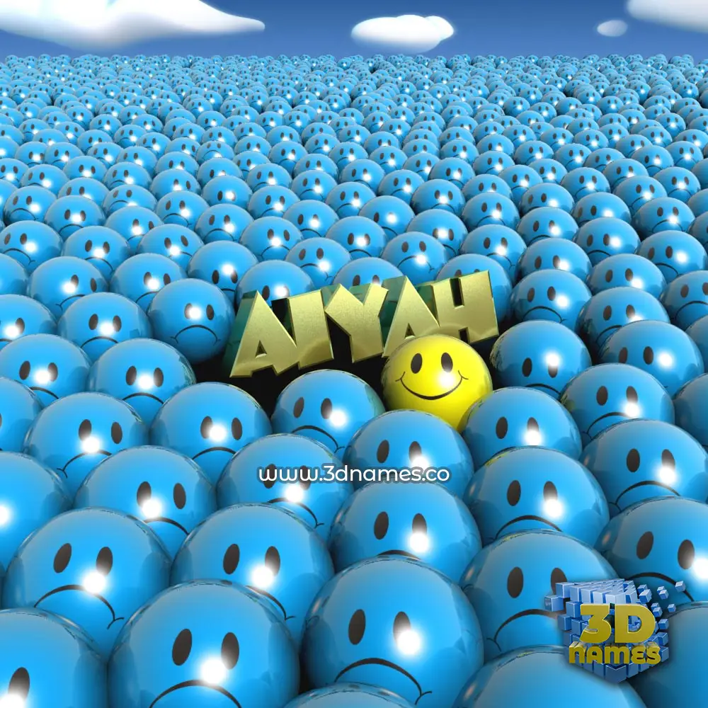aiyah in Special Smileys style - 3D name wallpaper
