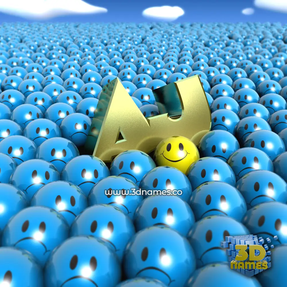 aj in Special Smileys style - 3D name wallpaper