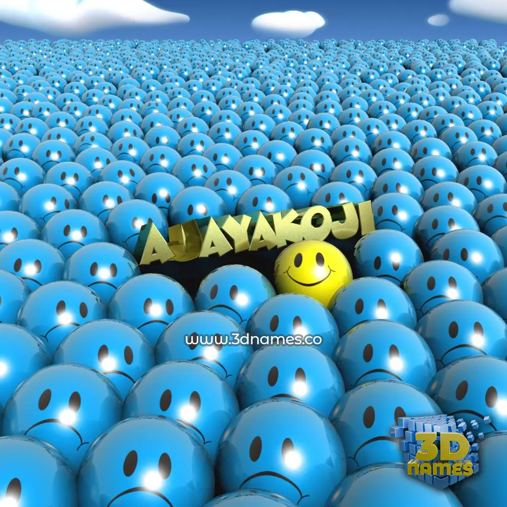 ajayakoji in Special Smileys style - 3D name wallpaper