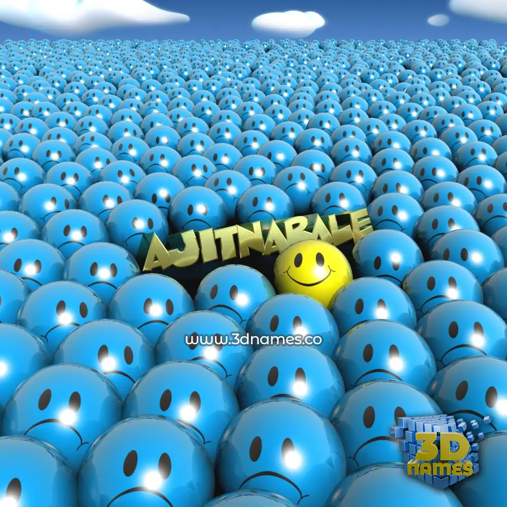 ajitnarale in Special Smileys style - 3D name wallpaper