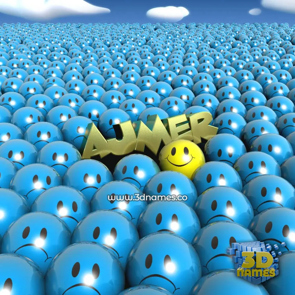 ajmer in Special Smileys style - 3D name wallpaper