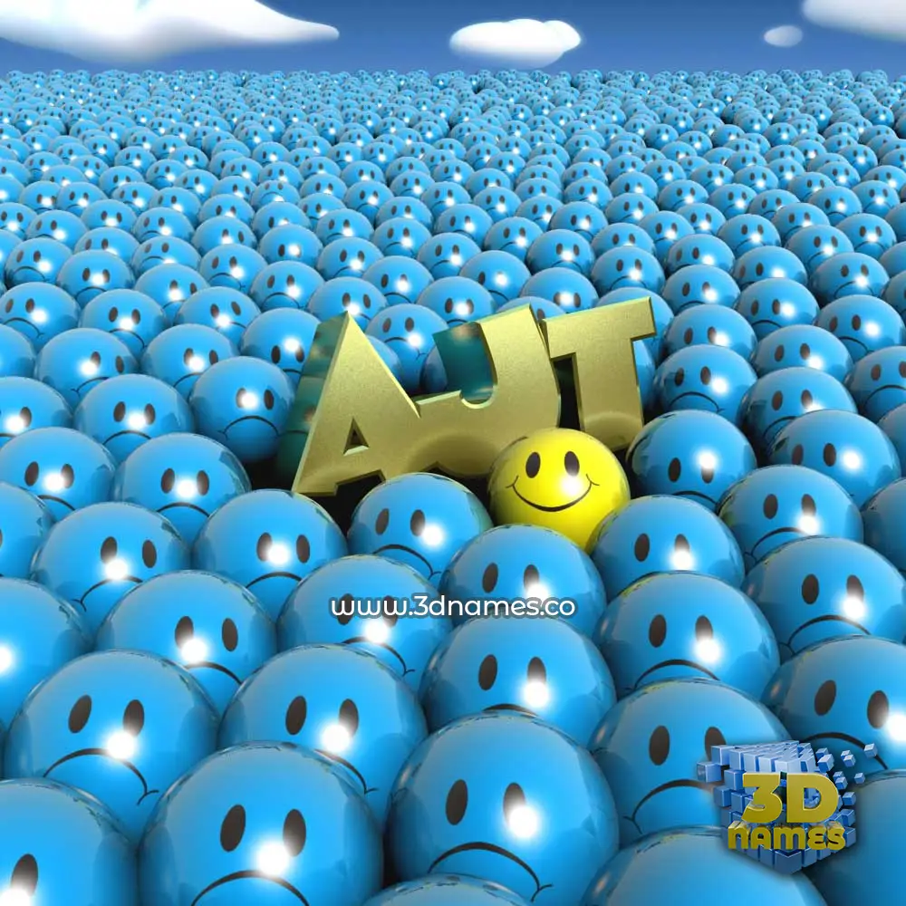 ajt in Special Smileys style - 3D name wallpaper
