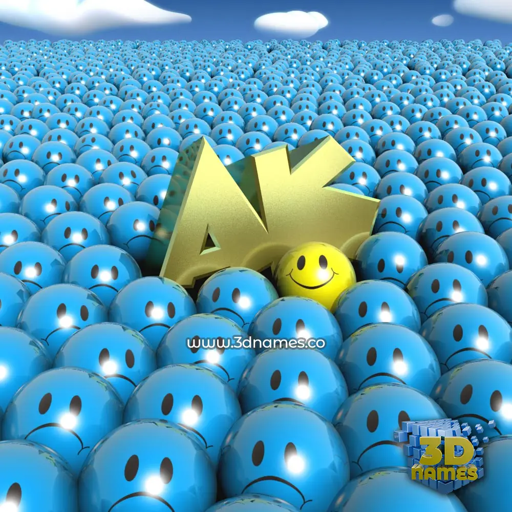 ak in Special Smileys style - 3D name wallpaper