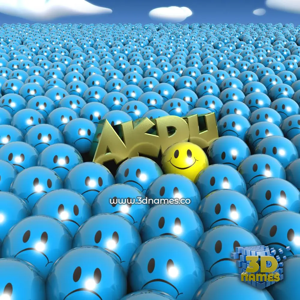 akdu in Special Smileys style - 3D name wallpaper