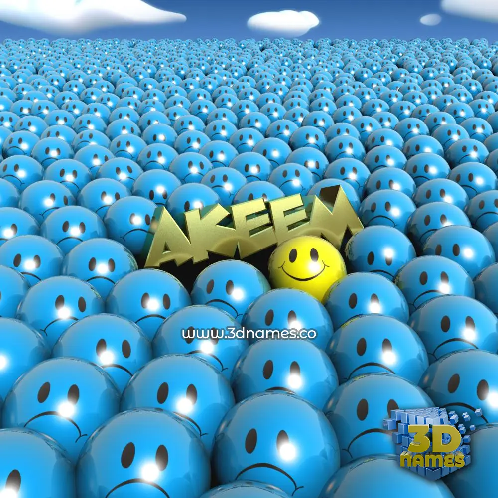 akeem in Special Smileys style - 3D name wallpaper