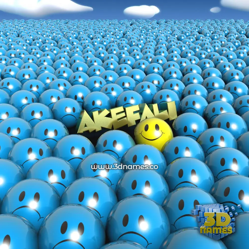 akefali in Special Smileys style - 3D name wallpaper
