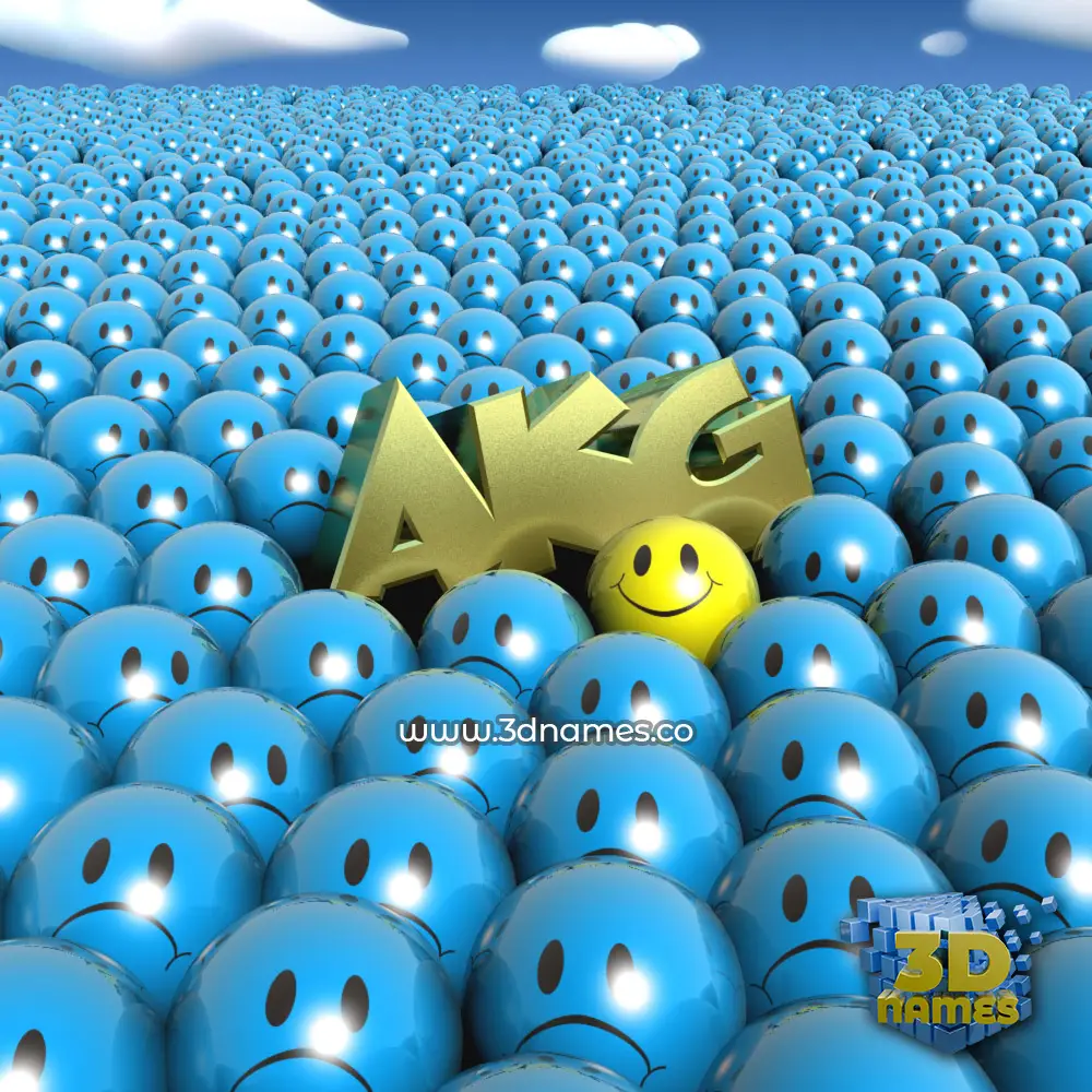 akg in Special Smileys style - 3D name wallpaper