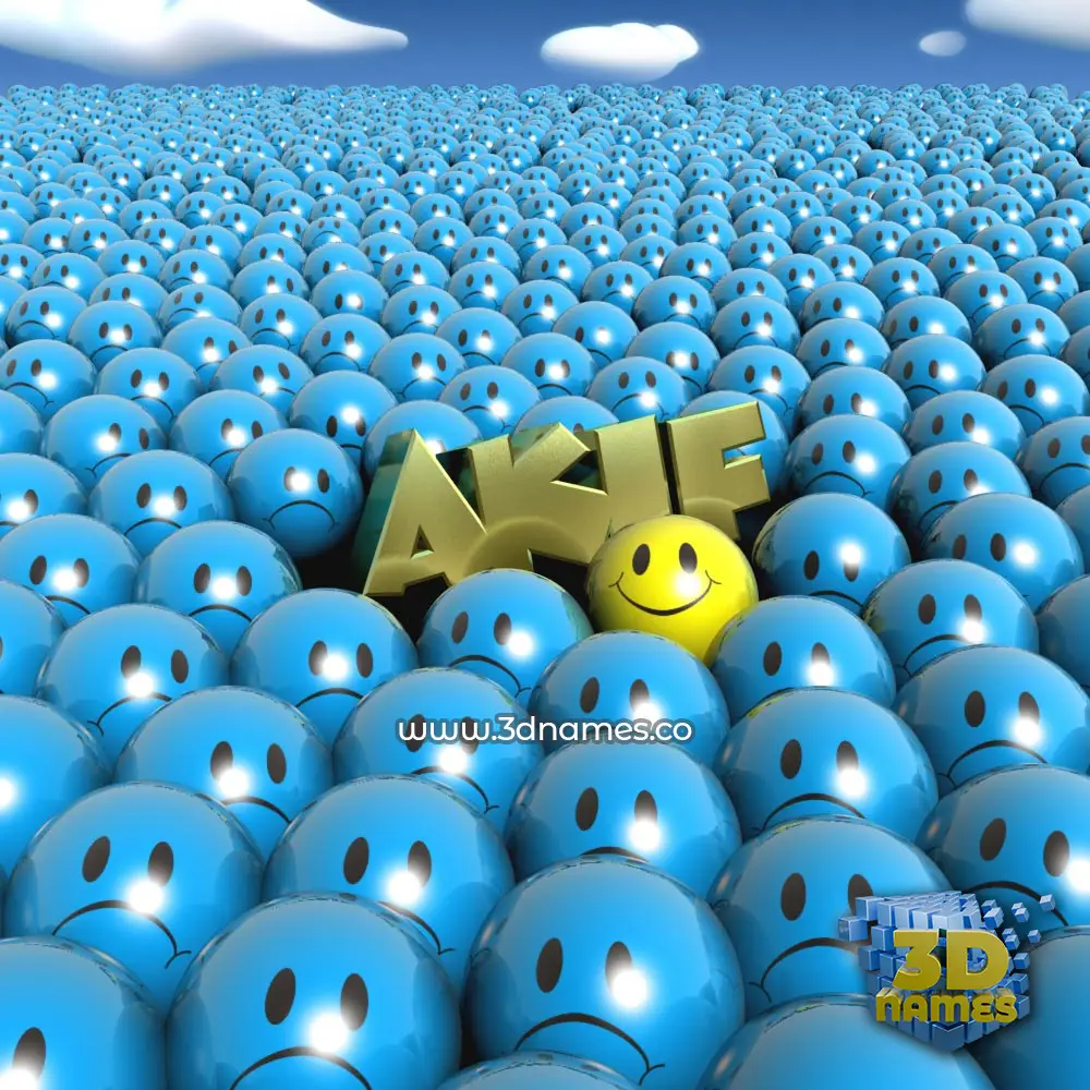 akif in Special Smileys style - 3D name wallpaper