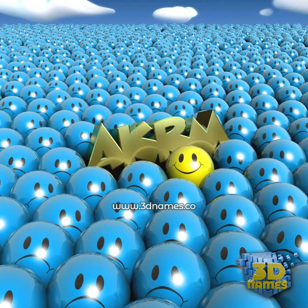 akrm in Special Smileys style - 3D name wallpaper