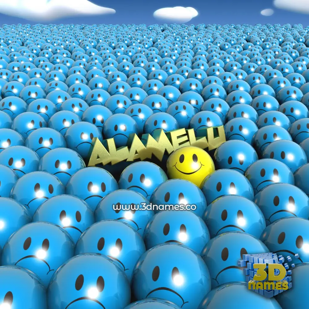 alamelu in Special Smileys style - 3D name wallpaper