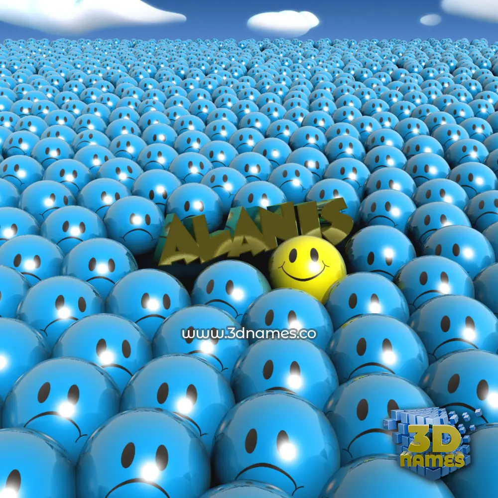alanis in Special Smileys style - 3D name wallpaper