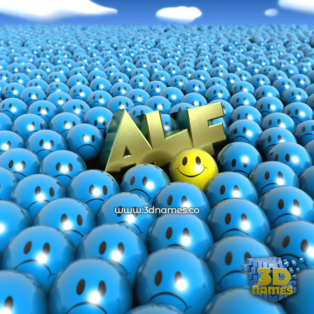 alf in Special Smileys style - 3D name wallpaper