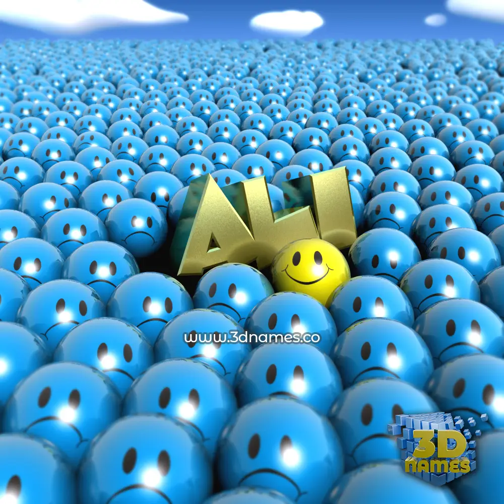 ali in Special Smileys style - 3D name wallpaper